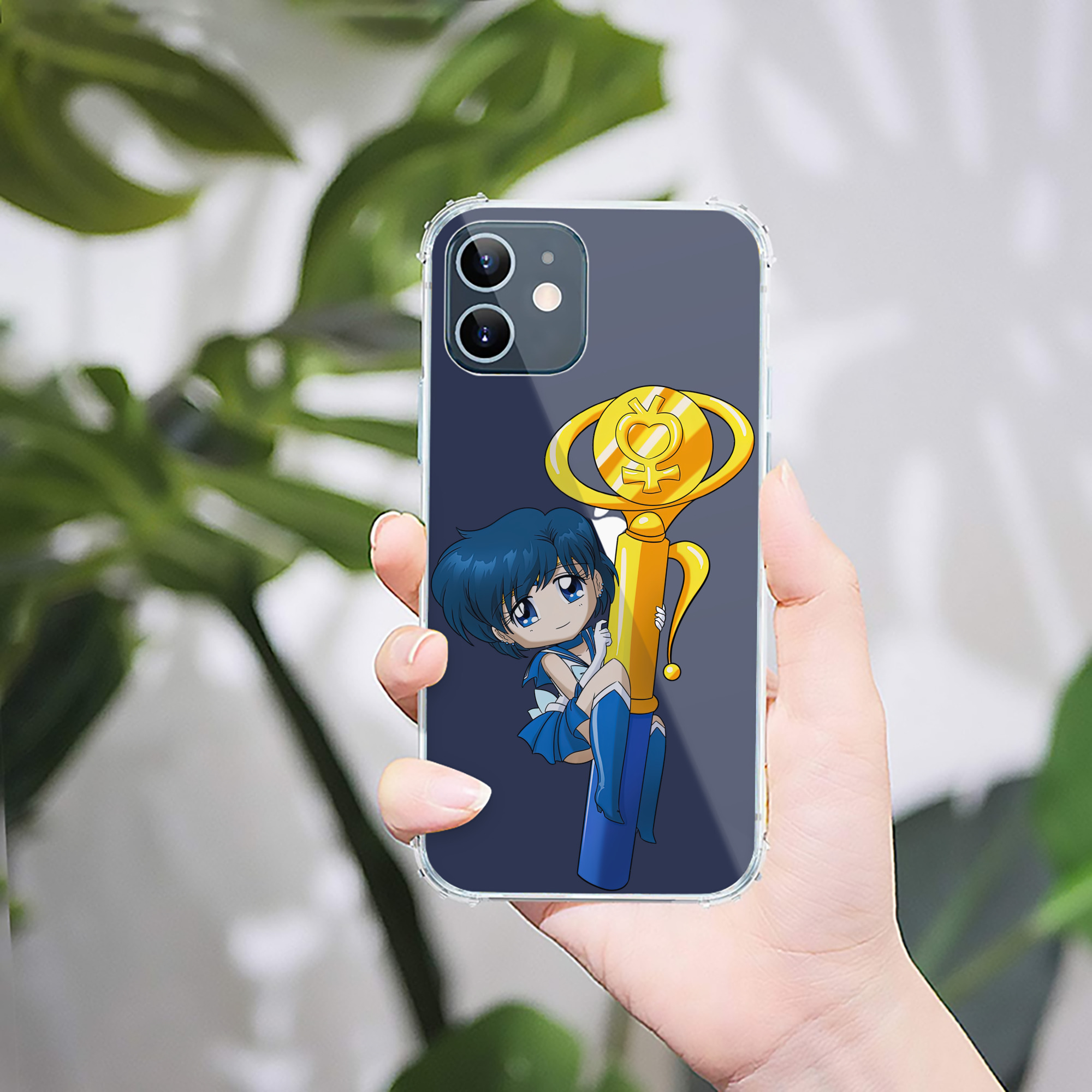 （画像用） 美少女戦士セーラームーン 水野 亜美 みずの あみ Sailor Moon Mizuno Ami 【iPhone 12シリーズ対応】透明スマホケース（クリアソフトケース）